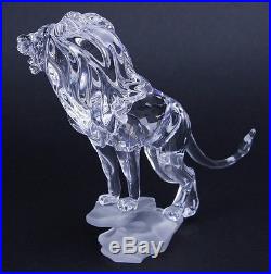 Signed Swarovski Austria Silver Crystal African Safari Lion 269377 Figurine LGT