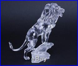Signed Swarovski Austria Silver Crystal African Safari Lion 269377 Figurine LGT