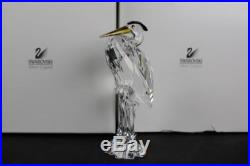 Signed Swarovski Austria Silver Heron Bird 7670 Crystal Figurine with Box NR JWD