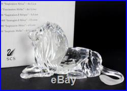 Signed Swarovski Lion Inspiration Africa 1997 Retired Crystal Figurine NR LMC