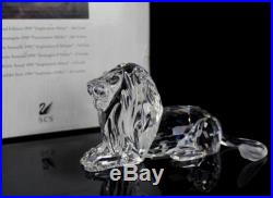 Signed Swarovski Lion Inspiration Africa 1997 Retired Crystal Figurine NR MBH