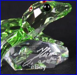 Signed Swarovski SCS Austria Green Gecko Lizard 905541 Crystal Figurine NR LMC
