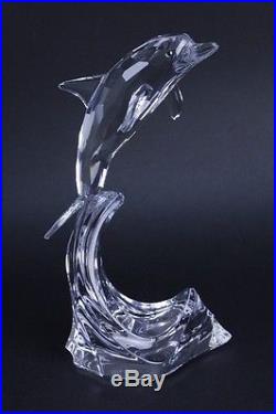 Signed Swarovski SCS Austria Silver Crystal Maxi Dolphin 221628 Figurine NR LGT