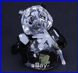 Signed Swarovski SCS Austria Silver Crystal Panda Bear Cub 905543 Figurine LGT