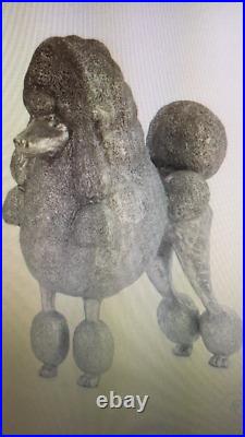 Silver Leaf Poodle Dog Statue