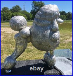 Silver Leaf Poodle Dog Statue