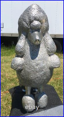 Silver Leaf Poodle Dog Statue