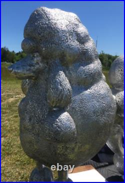 Silver Leaf Poodle Dog Statue