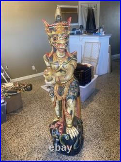 Six foot Wooden Statues Hand Carved And Painted