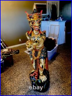 Six foot Wooden Statues Hand Carved And Painted