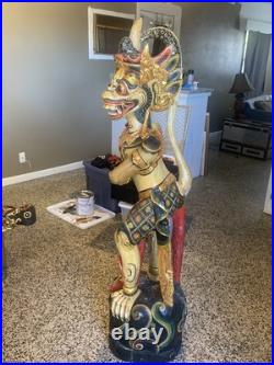 Six foot Wooden Statues Hand Carved And Painted