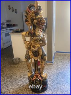 Six foot Wooden Statues Hand Carved And Painted