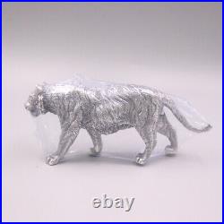 Solid 999 Fine Silver Powerful Tiger Statue 5.12inch Length