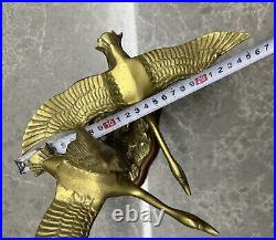 Solid Brass Pair Of Flying Goose Birds Desk Hunter's Decor Solid Brass Pair Of Flying Goose Birds Desk Hunter's Decor