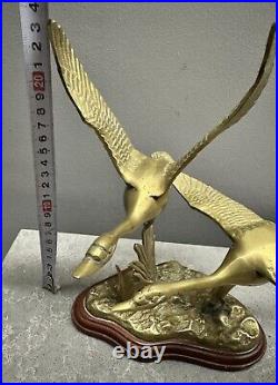 Solid Brass Pair Of Flying Goose Birds Desk Hunter's Decor Solid Brass Pair Of Flying Goose Birds Desk Hunter's Decor