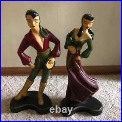 Spanish Gypsy Dancer Figurines Statues Repurposed Lamps Vtg Mid Century Pair 22