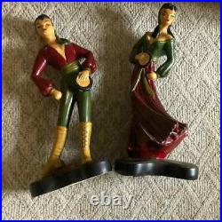 Spanish Gypsy Dancer Figurines Statues Repurposed Lamps Vtg Mid Century Pair 22