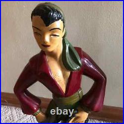 Spanish Gypsy Dancer Figurines Statues Repurposed Lamps Vtg Mid Century Pair 22