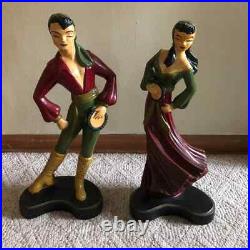 Spanish Gypsy Dancer Figurines Statues Repurposed Lamps Vtg Mid Century Pair 22