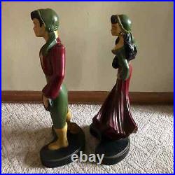 Spanish Gypsy Dancer Figurines Statues Repurposed Lamps Vtg Mid Century Pair 22