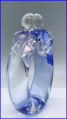 Steve Fenstermacher Youghiogheny Art Glass Sculpture-pink & blue