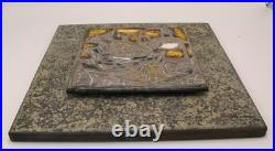 Studio Del Campo 1964 Enameled Bronze 3d Wall Plaque Raised Tile Turin Italy MCM