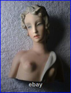 Stunning Antique Art Deco Clelia Le Bertetti Ceramic Bust Lenci like 30s/40s