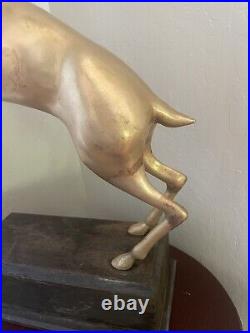 Stunning Antique Sculpture Statue Brass Frederick Cooper Chicago Antelope Deer