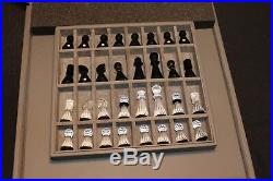 Stunning Swarovski Crystal Chess Set Full Set In Original Case Board 155753
