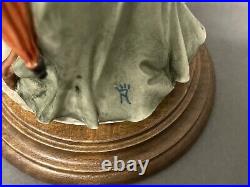 Stunning Vintage Italian Giuseppe Capodimonte Porcelain a Woman With a Whippet