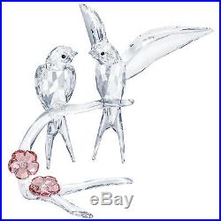 Swallows Clear Crystal Birds On Flowered Branch 2019 Swarovski Crystal 5475566