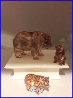 Swarovski, 2017 Scs Arcadia Mother Bear And Two Cubs, New, Retired, Mint & Boxed
