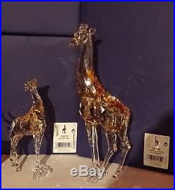 Swarovski 2018 Giraffe And Baby Giraffe In Box With Coa New