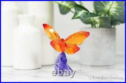 Swarovski (5374943) Butterfly On Flower Purple and Orange Crystal Figurine