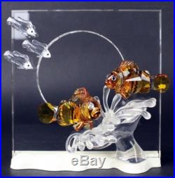 Swarovski Austria Harmony Wonders Of The Sea 2005 Clown Fish Crystal Plaque LMC