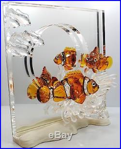 Swarovski Austria Harmony Wonders The Sea 2005 Clown Fish Crystal Plaque Mirror