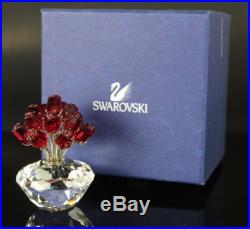 Swarovski Austria Red Roses Flower Vase Jubilee 283394 Crystal figurine NR MBH