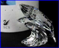 Swarovski Austria SCS Care For Me 1992 The Whales Crystal Figurine with Box NR DBP