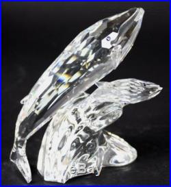 Swarovski Austria SCS Care For Me 1992 The Whales Crystal Figurine with Box NR DBP