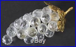 Swarovski Austrian Crystal Bunch 23 Faceted Grape Cluster Gold Stem Sculpture NR