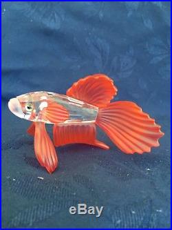 Swarovski Austrian Crystal Red Siamese Fighting Fish South Sea Collection Mint