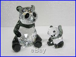 Swarovski Black and Clear Crystal Panda Mother with Baby 5063690