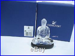 Swarovski Buddha With Jet Crystal Base Clear Crystal Figurine Authentic -5064252