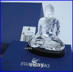 Swarovski Buddha With Jet Crystal Base Clear Crystal Figurine Authentic -5064252