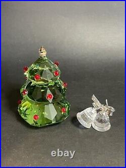 Swarovski Christmas Tree, Green 2.75 With Box #5223606 & Bells (couple Dings)