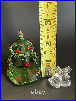 Swarovski Christmas Tree, Green 2.75 With Box #5223606 & Bells (couple Dings)