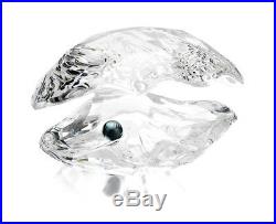 Swarovski Clear Crystal Figurine Large Pearl Oyster with Black Pearl #5075913