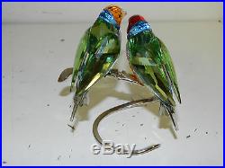 Swarovski Crystal #1141675 Gouldian Finches Peridot Green Finch Bird Statue
