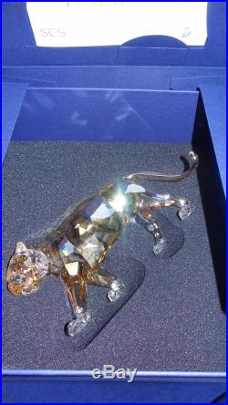 Swarovski Crystal 2010 Scs Annual Edition Golden Tiger Figurine Rare 100314