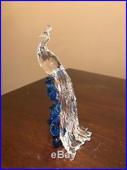 Swarovski Crystal 2015 SCS White Peacock Blue Flowers #5063695